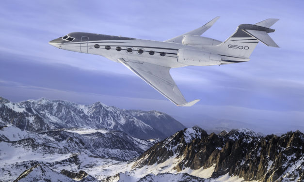 Gulfstream G500 on final approach for type certification