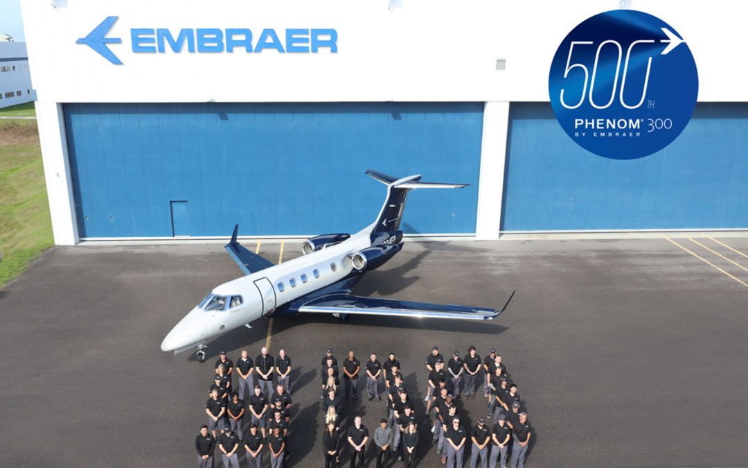 Embraer delivers the 500th Phenom 300 series aircraft, the most successful business jet of the decade