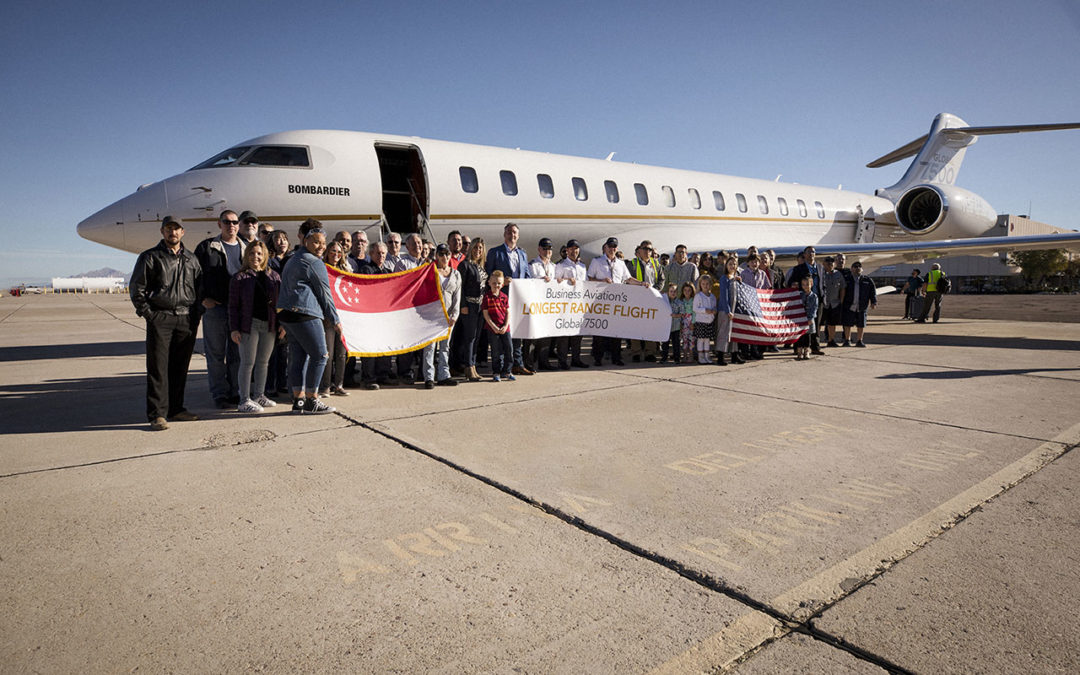 A Global 7500 completes the world’s longest flight