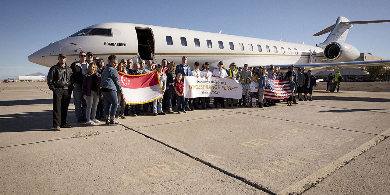 A Global 7500 completes the world’s longest flight