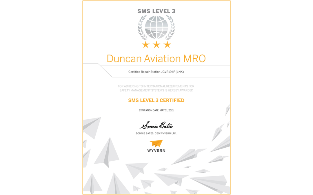 Duncan Aviation Achieves SMS Level 3 Certification