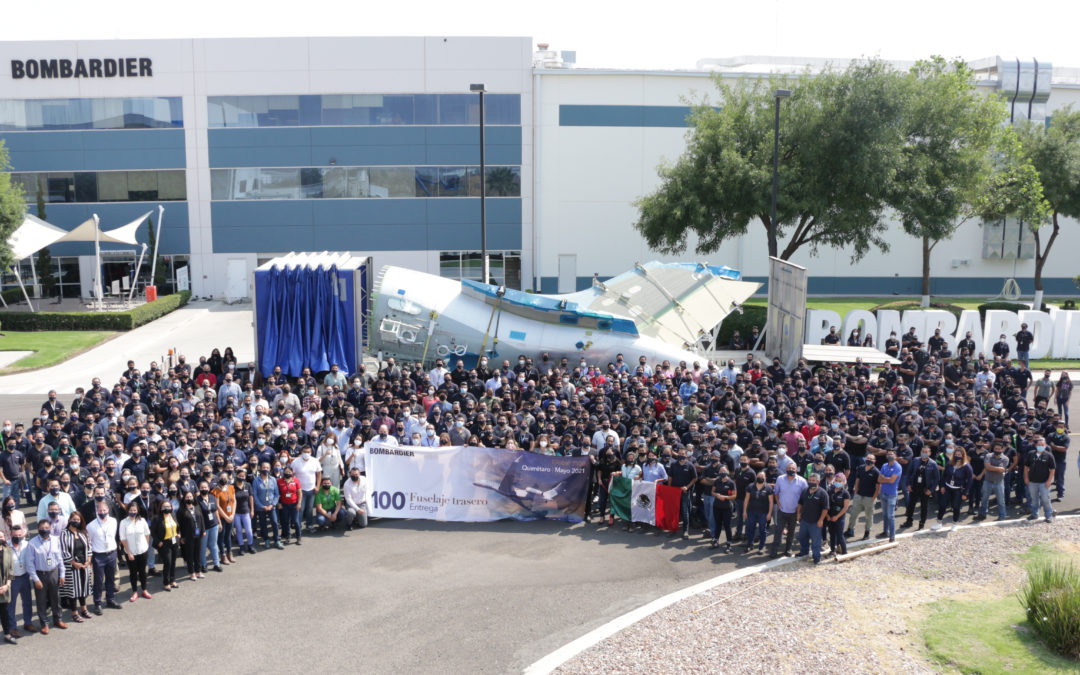 Bombardier Celebrates 15-year Anniversary of its Querétaro, Mexico, Site as Facility Delivers the 100th Global 7500 Aircraft Rear Fuselage