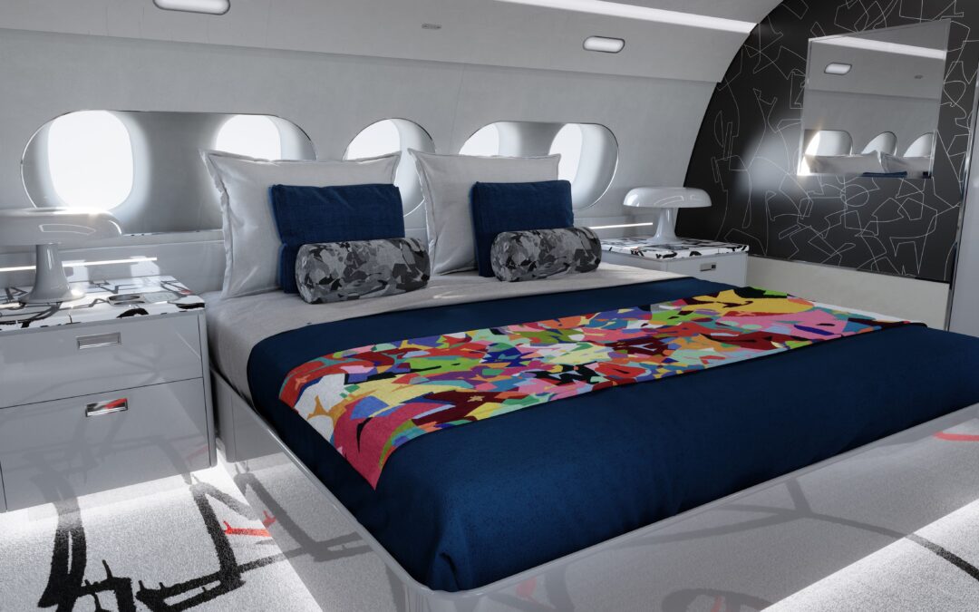 ACJ and contemporary artist, Cyril Kongo, partner to offer a special ACJ TwoTwenty cabin edition