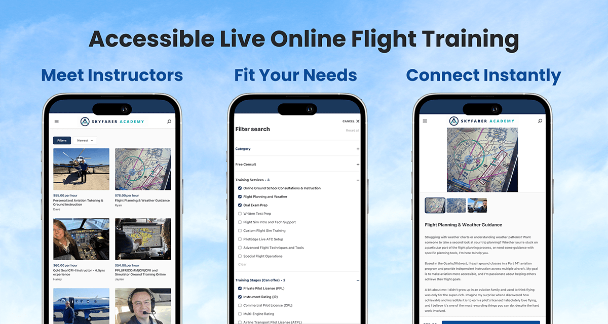 Skyfarer Academy Launches to Bring Live Online Aviation Training for Pilots of All Levels 